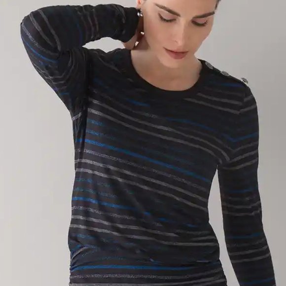 WHBM $120 Ruched Blouson Lurex Knit Dress Black Striped S M L - Picture 5 of 7